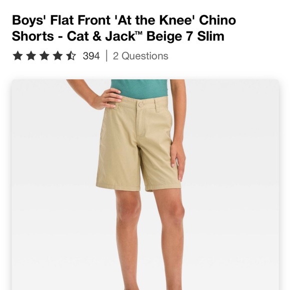 Cat and Jack Chino Shorts in Beige Size 7 SLIM - Picture 1 of 4